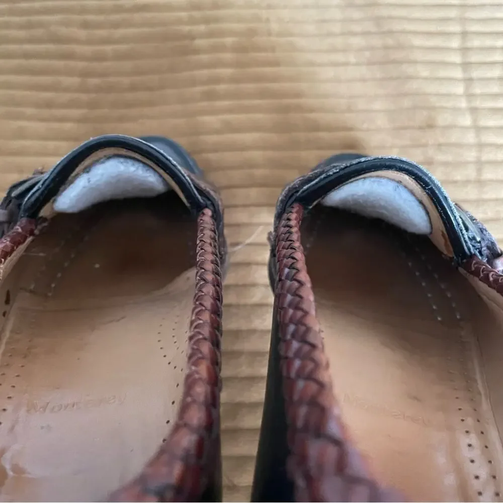 Allen Edmonds Monterey Loafer Dress Shoes 9.5 A Black Brown Leather Vintage